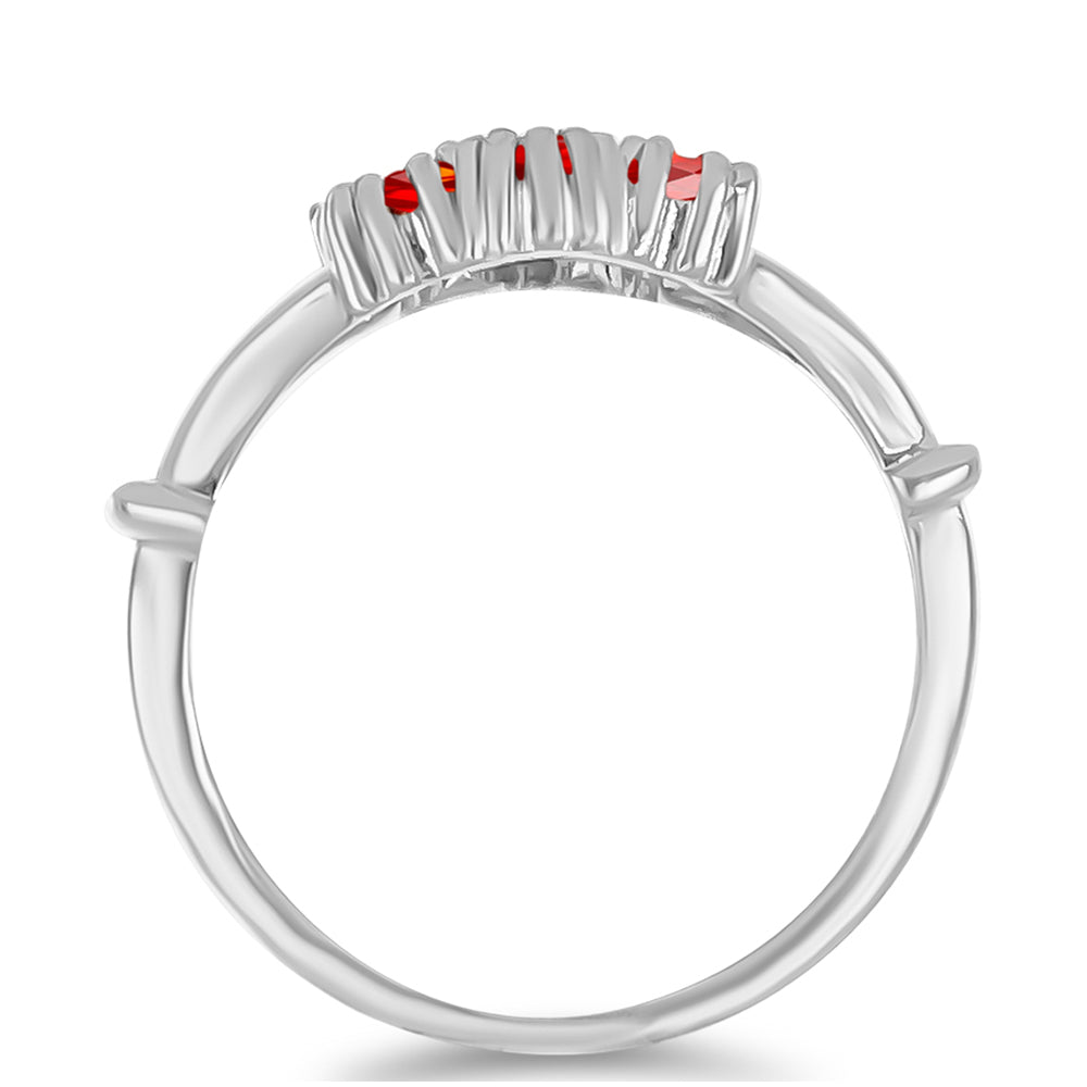 Silberring mit äthiopischem rotem Opal aus Lega Dembi