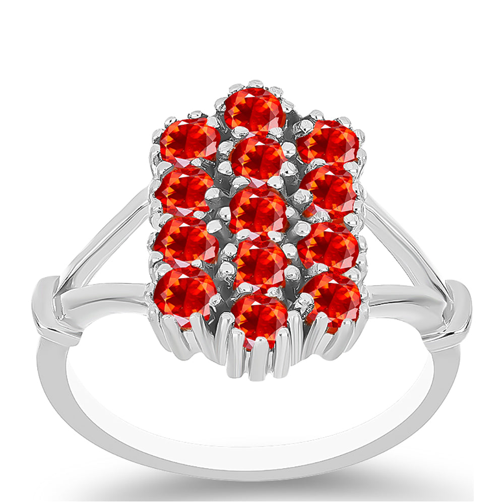 Silberring mit äthiopischem rotem Opal aus Lega Dembi 3 