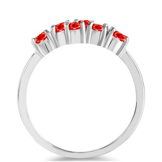 Silberring mit äthiopischem rotem Opal aus Lega Dembi