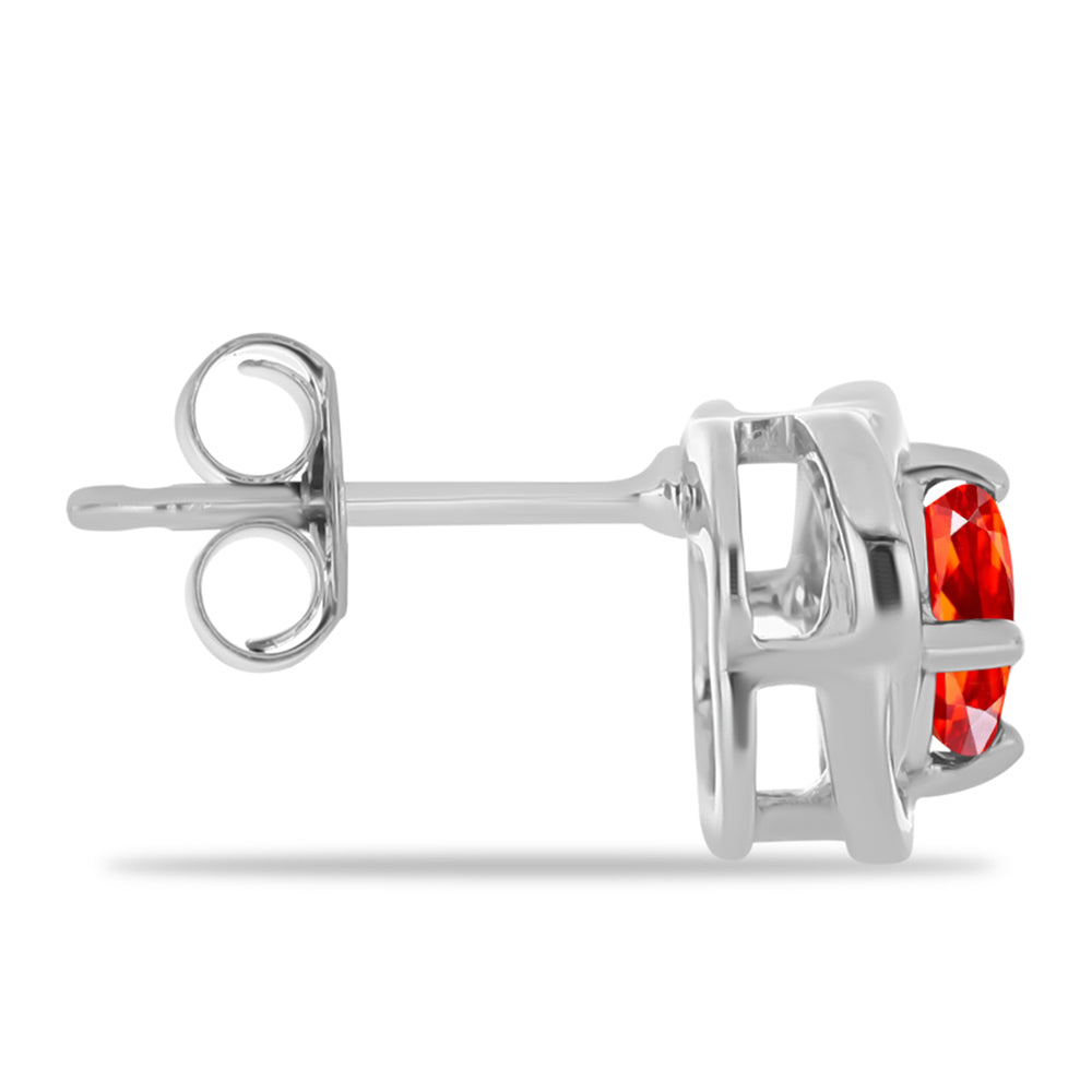 Silberohrringe mit äthiopischem rotem Opal aus Lega Dembi 2 