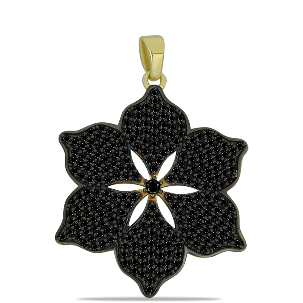 Goldplattierter Silberanhänger mit schwarzem Turmalin aus Pelmadulla 1 