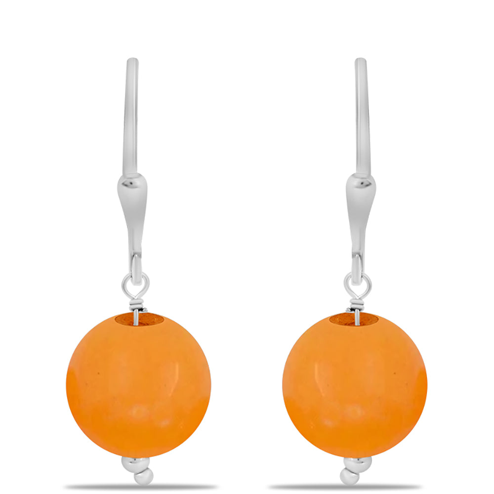 Silberohrringe mit gelbem Jade 1 