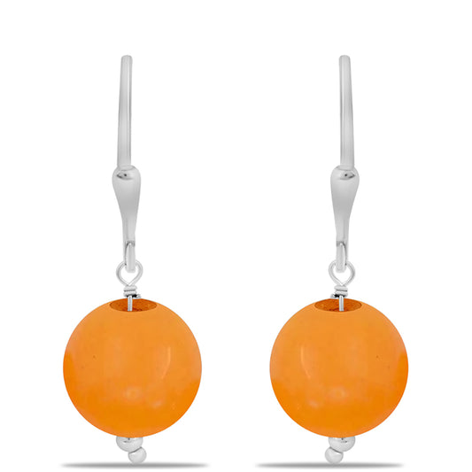 Silberohrringe mit gelbem Jade