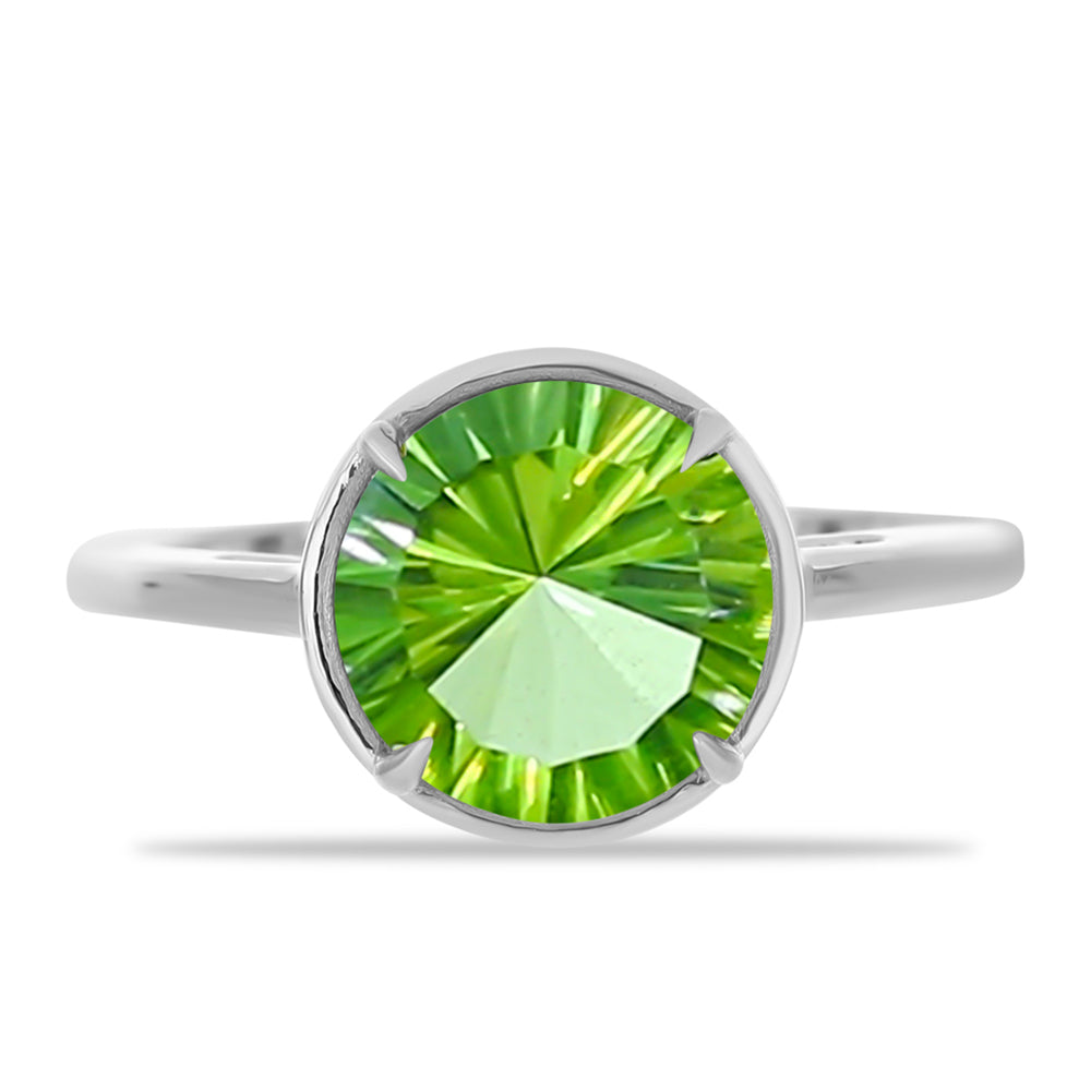 Silberring mit farngrünem Quarz