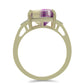 Goldplattierter Silberring mit lilafarbenem Fluorit und weißem Topas