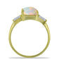 Goldplattierter Silberring mit Welo-Opal und weißem Zirkon