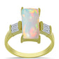 Goldplattierter Silberring mit Welo-Opal und weißem Zirkon