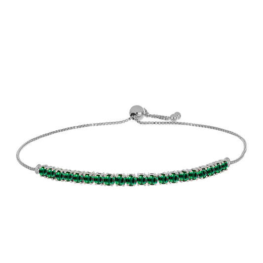 Silberarmband mit grünem Turmalin