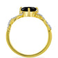 Goldplattierter Silberring mit schwarzem Onyx und weißem Topas