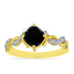 Goldplattierter Silberring mit schwarzem Onyx und weißem Topas