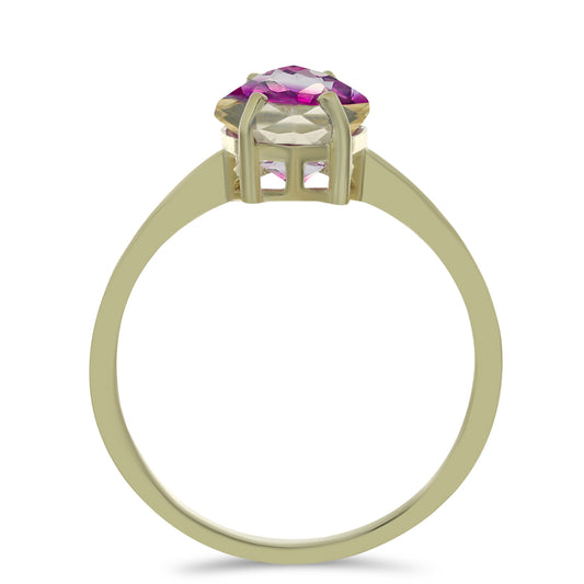 Goldplattierter Silberring mit lilafarbenem Fluorit