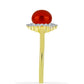 Goldplattierter Silberring mit roter Süßwasserperle und weißem Topas