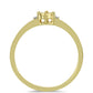 Goldplattierter Silberring mit Champagner-Diamant und weißem Diamant