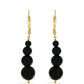 Goldplattierte Silberohrringe mit schwarzem Onyx