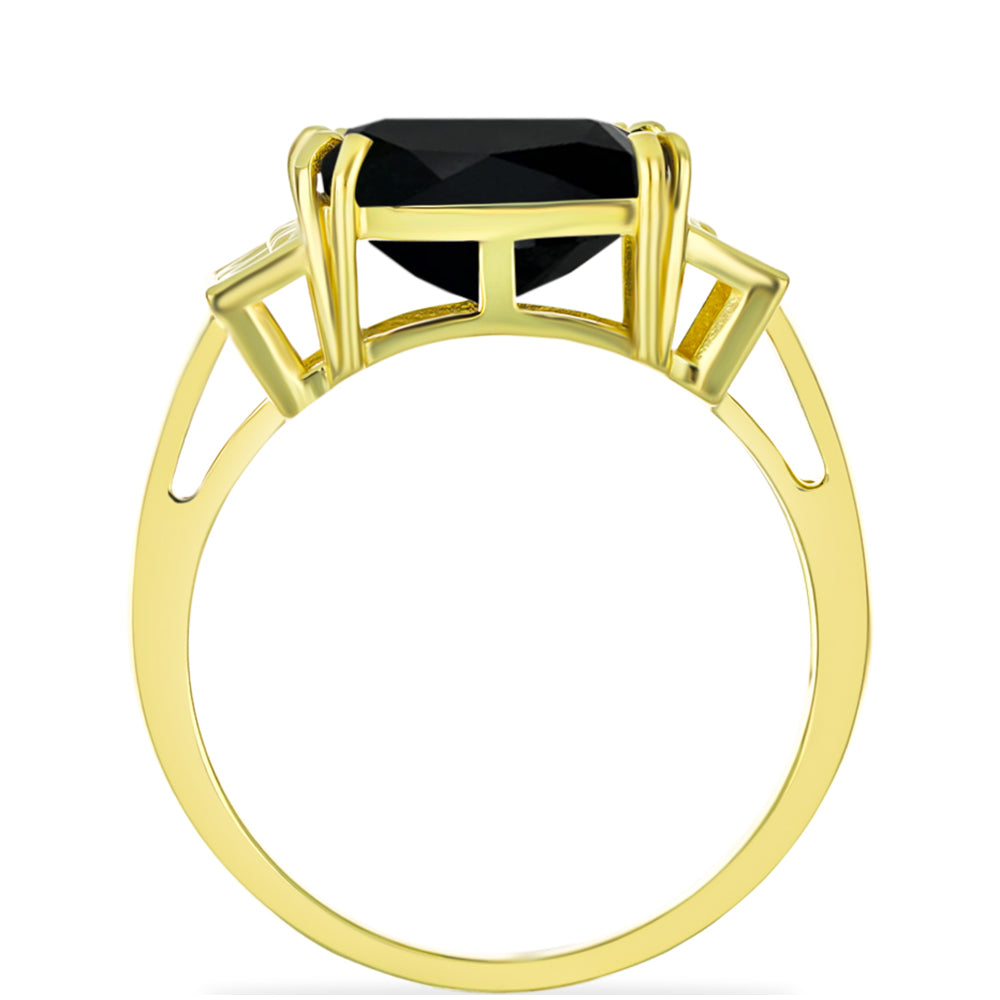 Goldplattierter Silberring mit schwarzem Onyx 2 