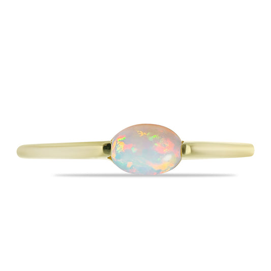 Goldplattierter Silberring mit Welo-Opal