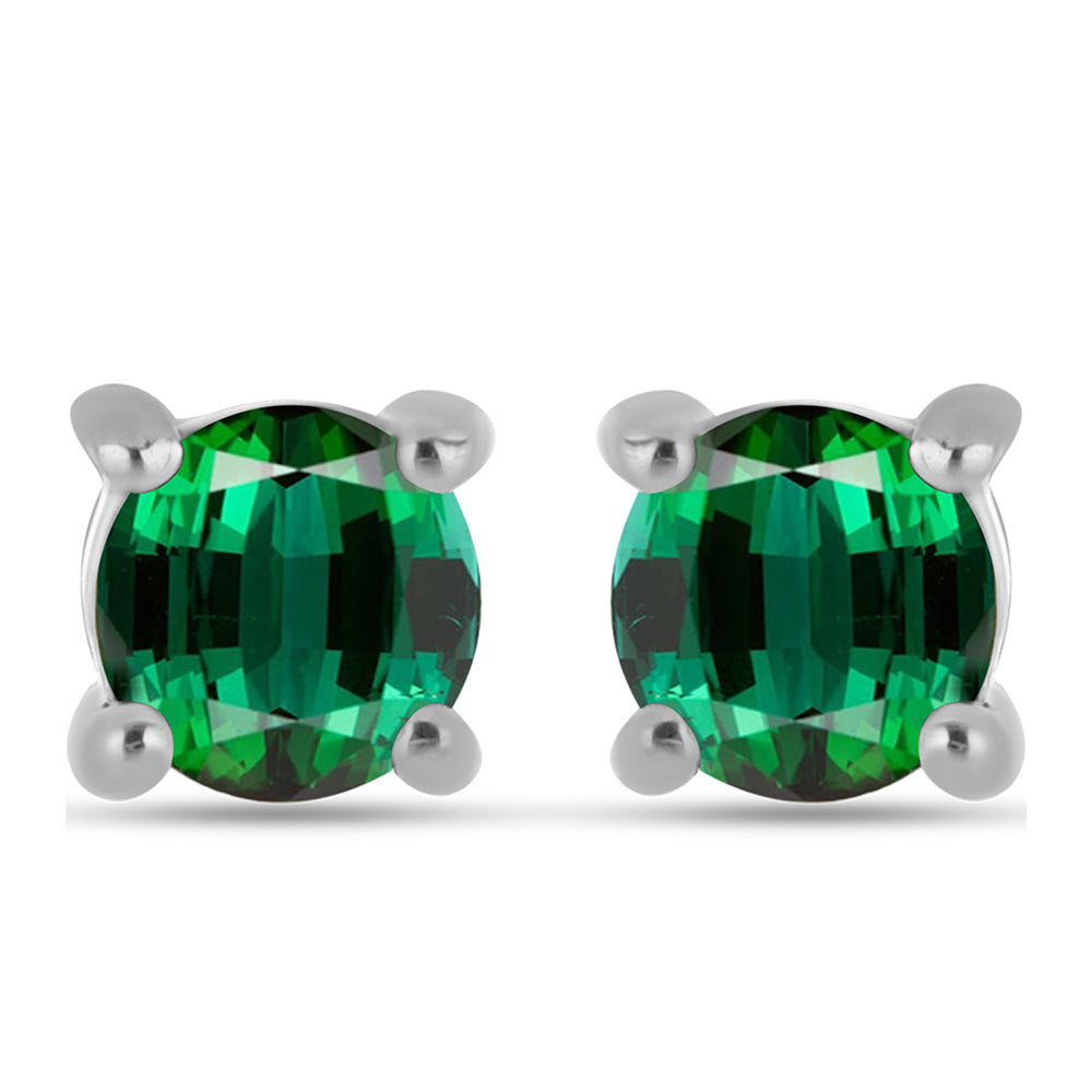 Silberohrringe mit grünem Turmalin 1 