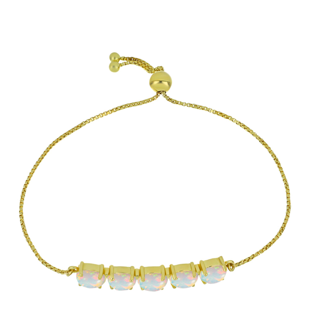 Goldplattiertes Silberarmband mit Welo-Opal 1 
