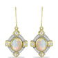 Goldplattierte Silberohrringe mit Welo-Opal und weißem Topas
