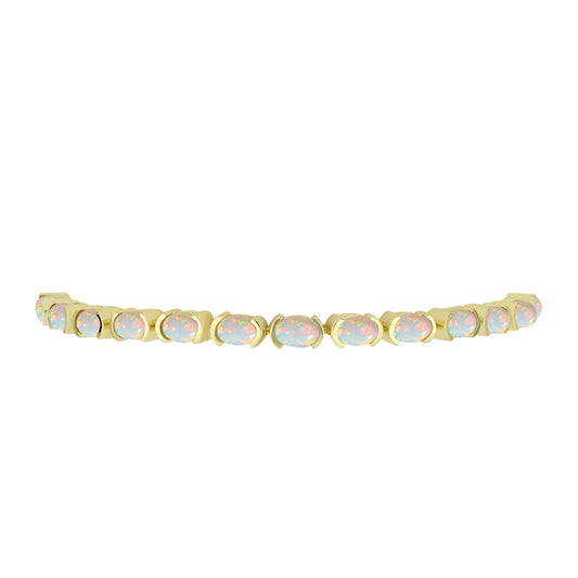 Goldplattiertes Silberarmband mit Welo-Opal