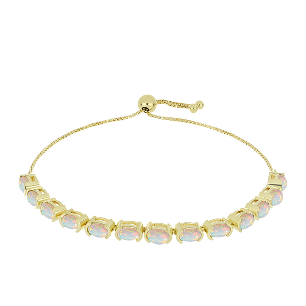 Goldplattiertes Silberarmband mit Welo-Opal 1 
