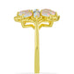 Goldplattierter Silberring mit Welo-Opal und weißem Topas