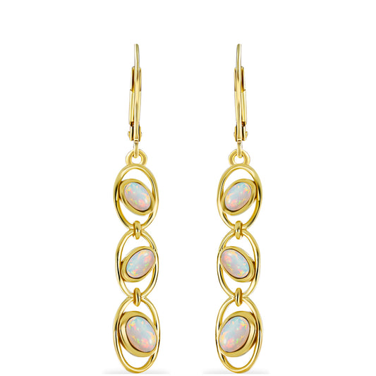 Goldplattierte Silberohrringe mit Welo-Opal