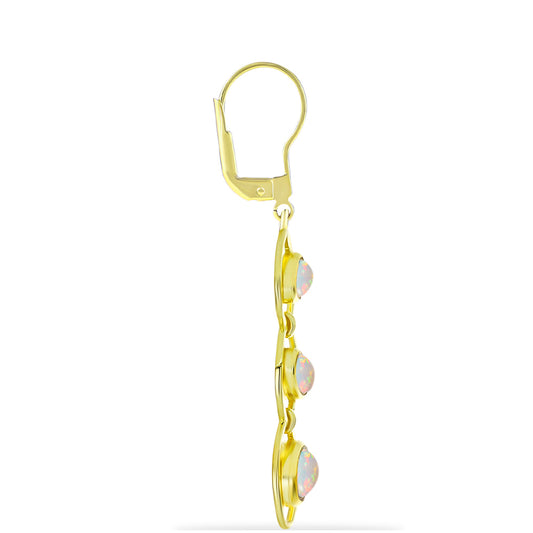 Goldplattierte Silberohrringe mit Welo-Opal