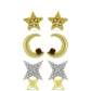 schmuckgarnitur aus Goldplattierte Silber mit Champagner-Diamant und weißem Diamant