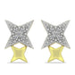 Goldplattierte Silberohrringe mit weißem Diamant