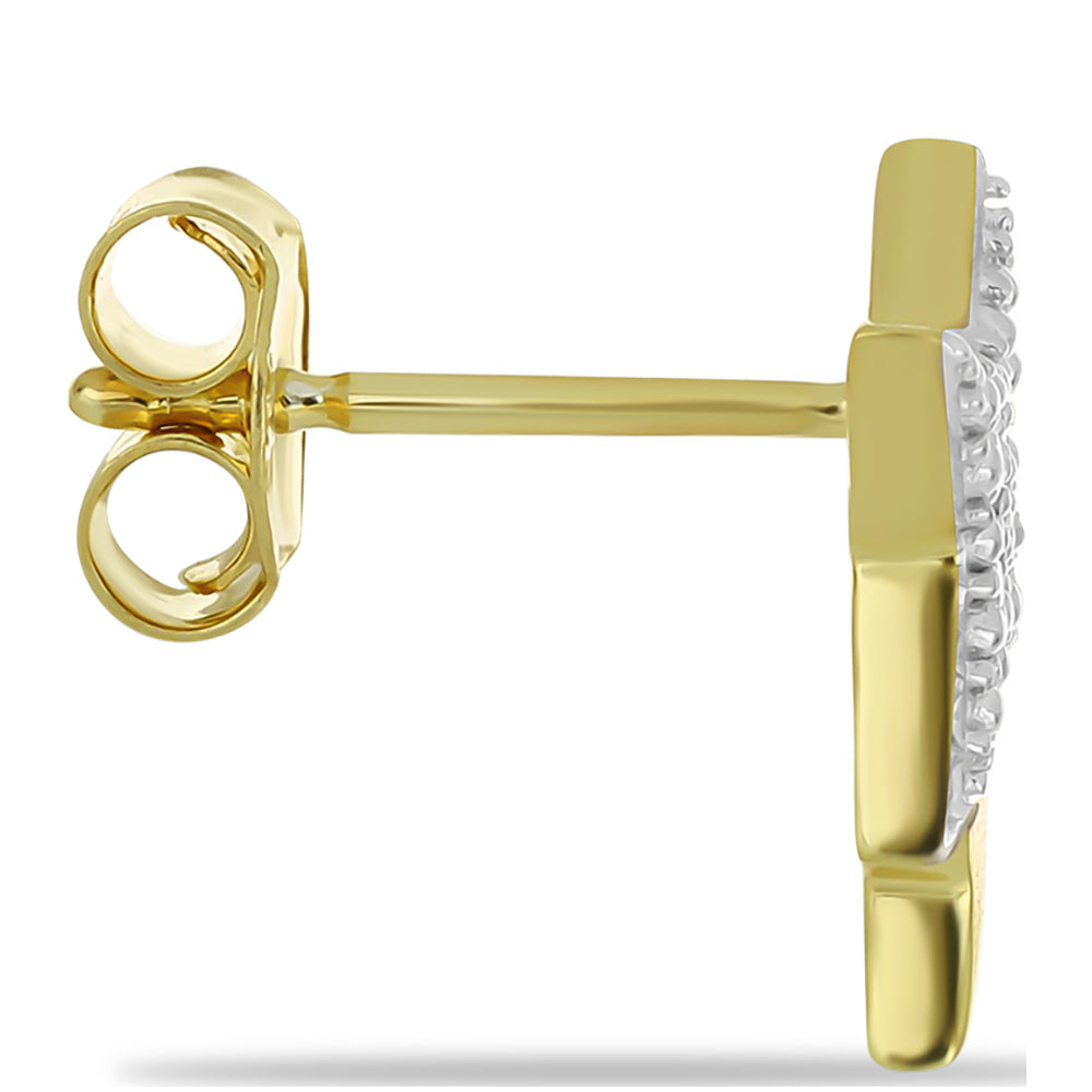 Goldplattierte Silberohrringe mit weißem Diamant 2 