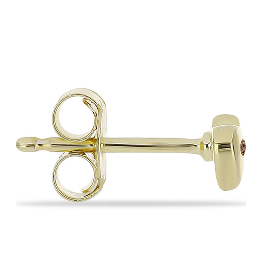 Goldplattierte Silberohrringe mit Champagner-Diamant