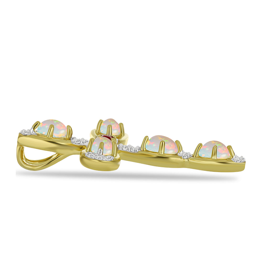 Goldplattierter Silberanhänger mit Welo-Opal und Rubin aus Madagaskar 2 