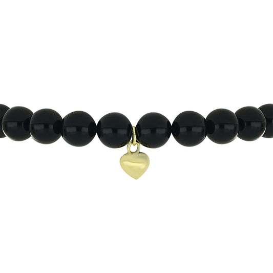 Goldplattiertes Silberarmband mit schwarzem Onyx