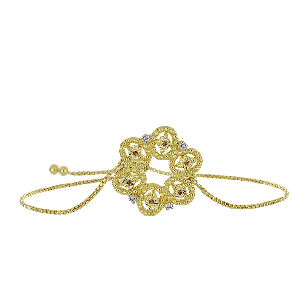 Goldplattiertes Silberarmband mit Champagner-Diamant und weißem Diamant 1 
