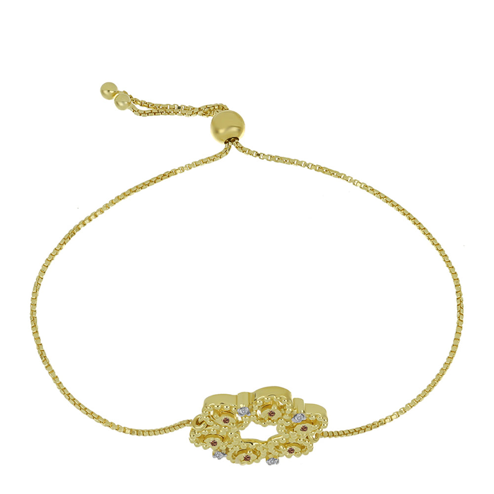 Goldplattiertes Silberarmband mit Champagner-Diamant und weißem Diamant 2 
