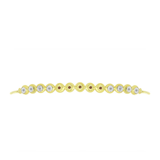 Goldplattiertes Silberarmband mit Champagner-Diamant und weißem Diamant