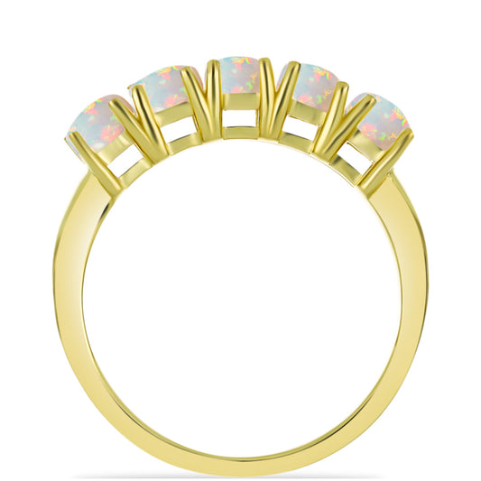 Goldplattierter Silberring mit Welo-Opal
