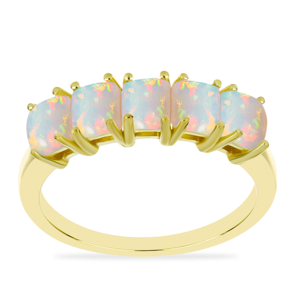 Goldplattierter Silberring mit Welo-Opal