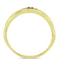 Goldplattierter Silberring mit Champagner-Diamant und weißem Diamant