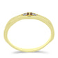 Goldplattierter Silberring mit Champagner-Diamant und weißem Diamant