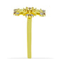 Goldplattierter Silberring mit Champagner-Diamant und weißem Diamant