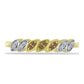 Goldplattierter Silberring mit Champagner-Diamant und weißem Diamant