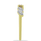 Goldplattierter Silberring mit Champagner-Diamant und weißem Diamant