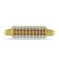 Goldplattierter Silberring mit Champagner-Diamant und weißem Diamant