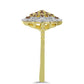 Goldplattierter Silberring mit Champagner-Diamant und weißem Diamant
