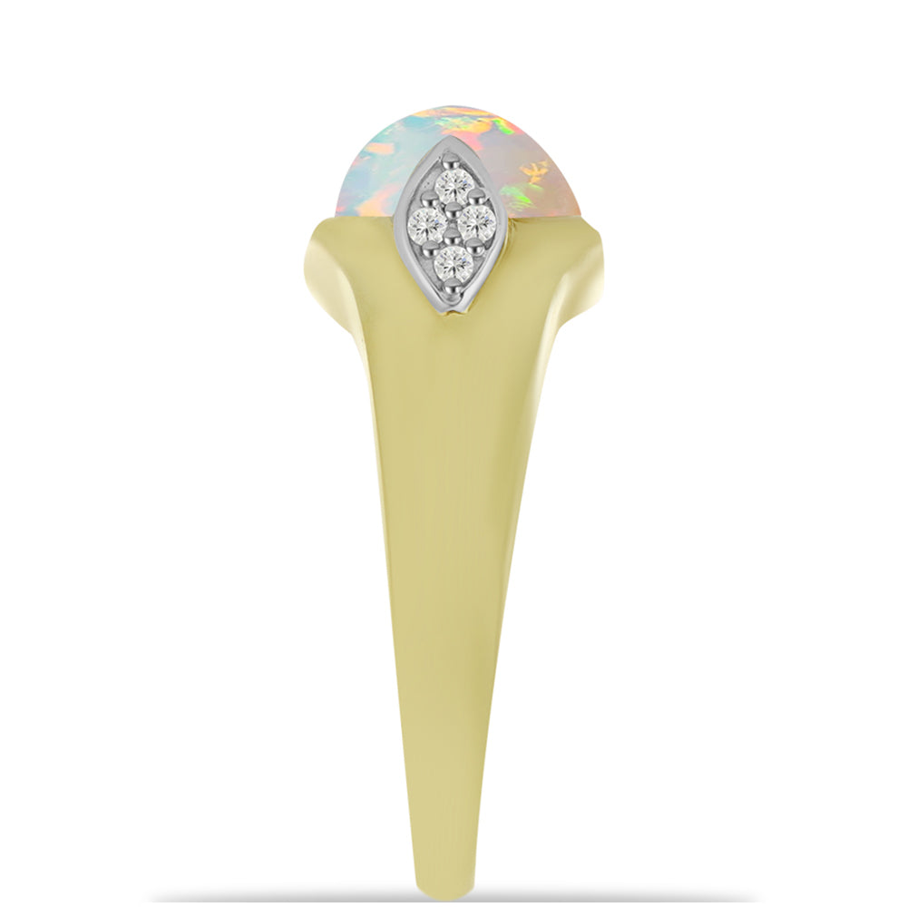 Goldplattierter Silberring mit Welo-Opal und weißem Topas 4 