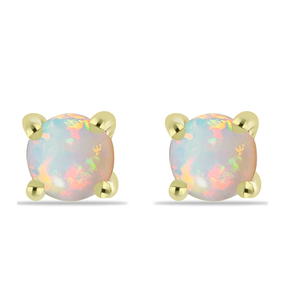 Goldplattierte Silberohrringe mit Welo-Opal 1 