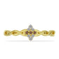 Goldplattierter Silberring mit Champagner-Diamant und weißem Diamant