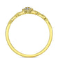 Goldplattierter Silberring mit Champagner-Diamant und weißem Diamant
